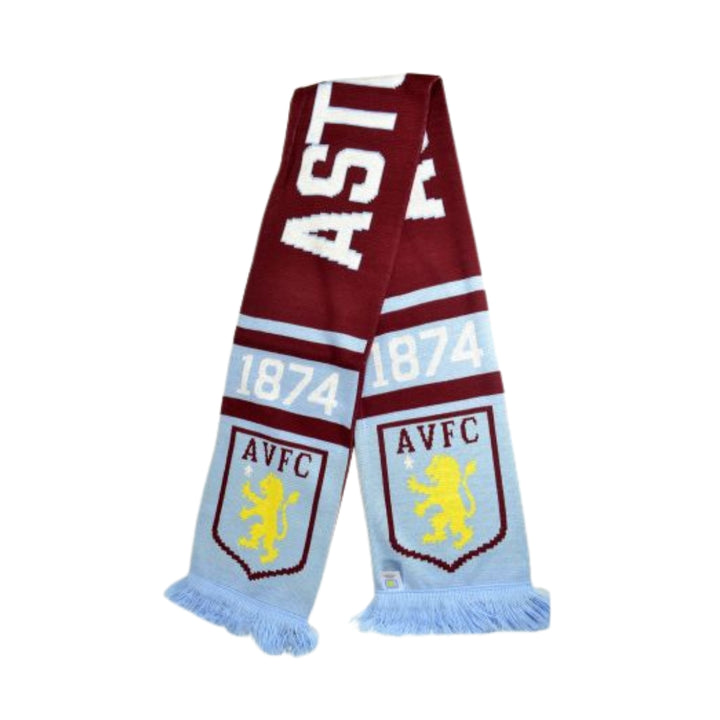 Scarf with Aston Villa FC logo and text on a white background