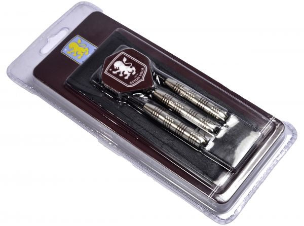 Three darts in a clear plastic packaging with a brand logo on a white background