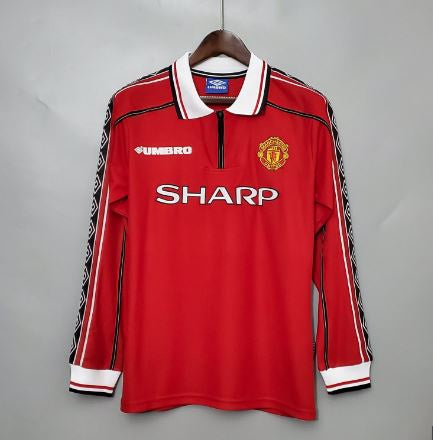 1998 Manchester United Home Retro Kit  Long Sleeve