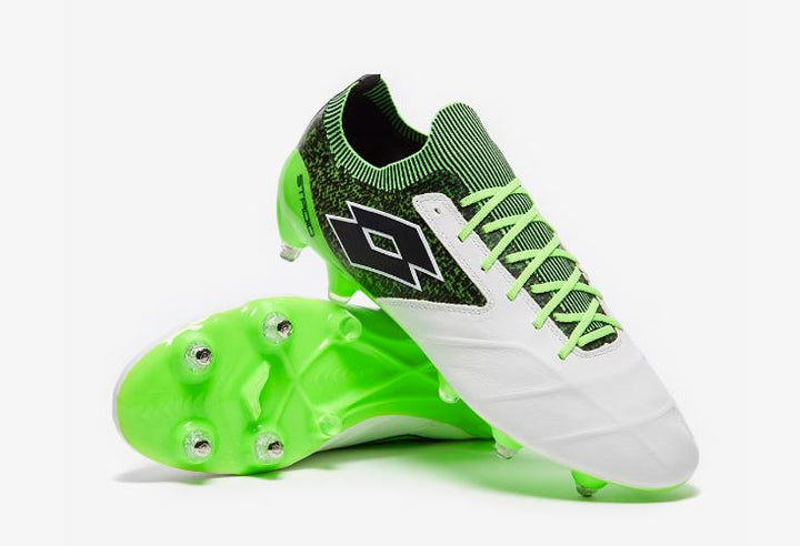 Lotto Stadio 100 II SGX Boots - WHITE/BLACK/SPRING GREEN