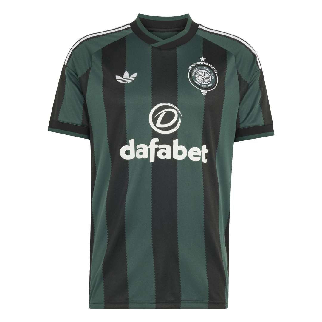 A dark green and black vertically striped soccer jersey with white stripes on the shoulders, featuring the Adidas logo, the Al Nassr football club crest, and the Dafabet sponsor logo on the front.
