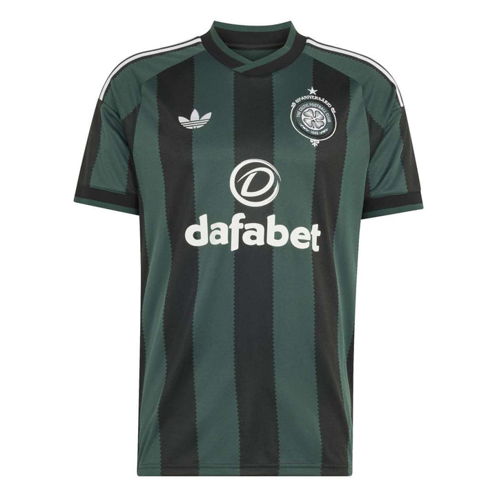 A dark green and black vertically striped soccer jersey with white stripes on the shoulders, featuring the Adidas logo, the Al Nassr football club crest, and the Dafabet sponsor logo on the front.