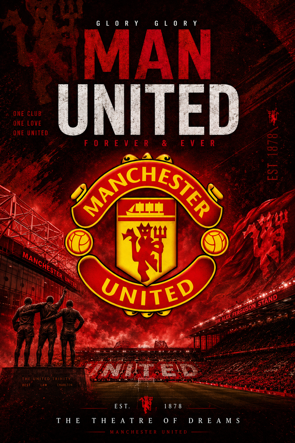Manchester United Canvas Poster 60X40cm