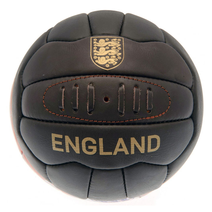Black and gray sports ball with 'England' text and crest on a white background