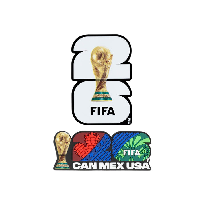 FIFA World Cup 2026 logo with a trophy on a white background