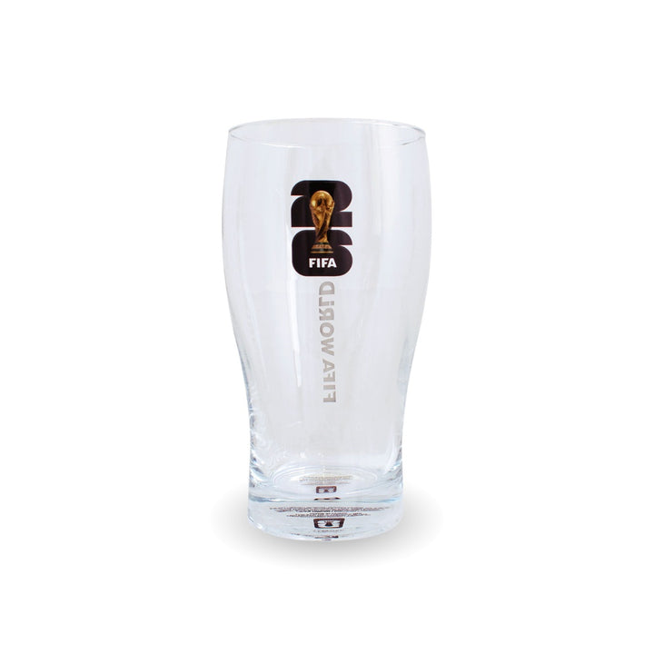 Clear glass with FIFA World Cup logo on a white background