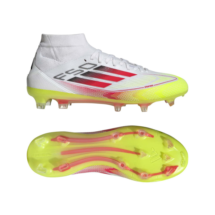 Adidas F50 Pro FG Mid Boots Womens - WHITE / RED / SOLAR YELLOW