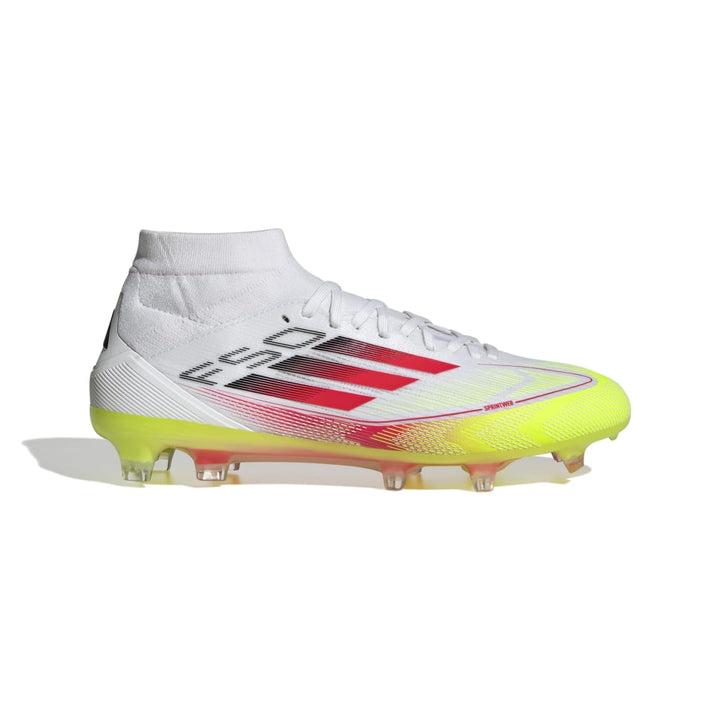 Adidas F50 Pro FG Mid Boots Womens - WHITE / RED / SOLAR YELLOW