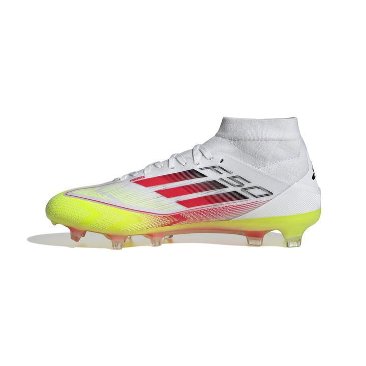 Adidas F50 Pro FG Mid Boots Womens - WHITE / RED / SOLAR YELLOW