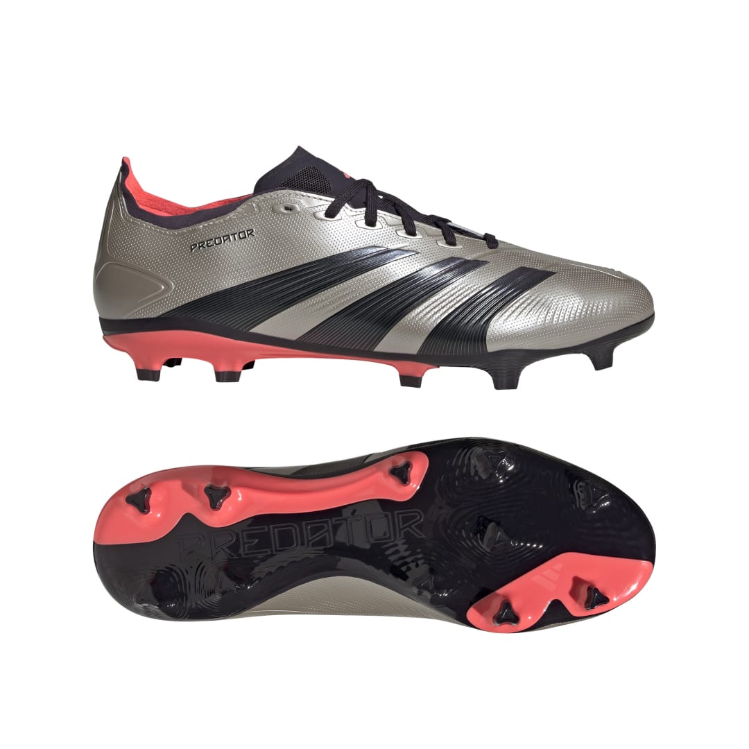 Adidas Predator League FG Boots - PLATINUM METALLIC / AURORA BLACK / TURBO