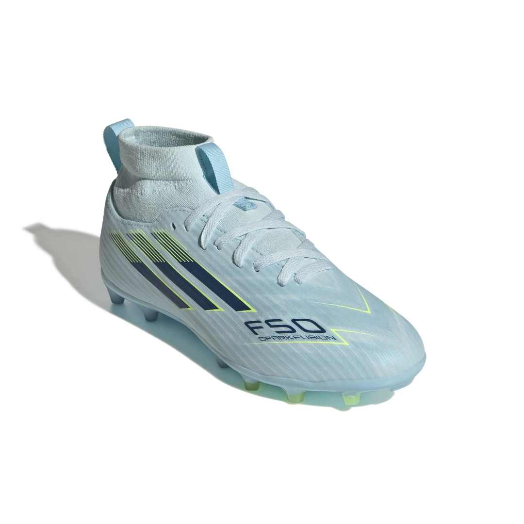 F50 Sparkfusion League Mid Cut FG/AG Boots Kids – Blue / Yellow