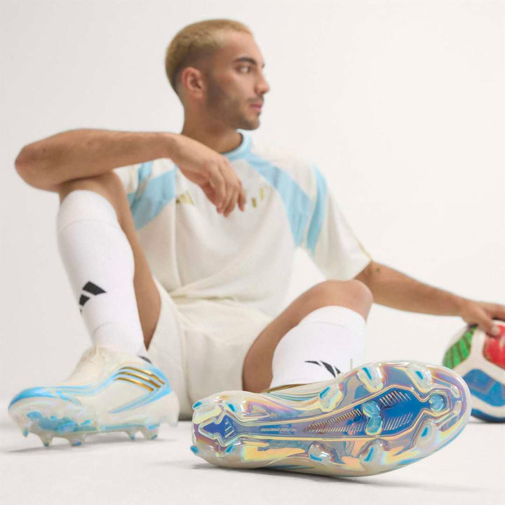 F50 Elite Messi FG Boots - Ivory / Semi Blue Burst / Icey Blue