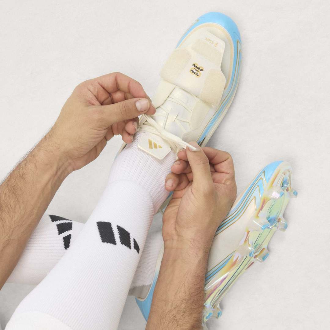 F50 Elite Messi FG Boots - Ivory / Semi Blue Burst / Icey Blue