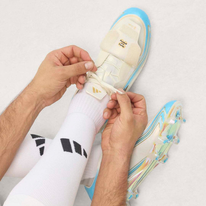 F50 Elite Messi FG Boots - Ivory / Semi Blue Burst / Icey Blue