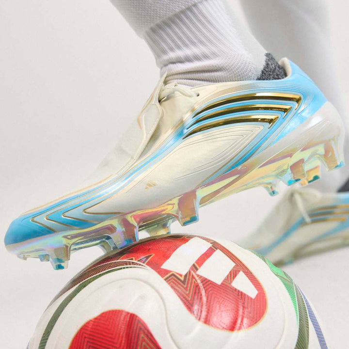 F50 Elite Messi FG Boots - Ivory / Semi Blue Burst / Icey Blue