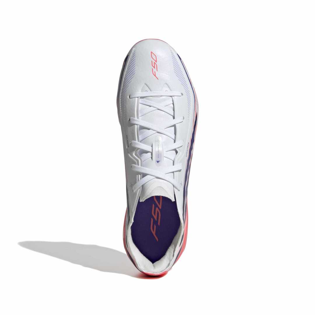 Adidas F50 Hyperfast Elite Kids FG Boots - White / Purple / Solar Turbo