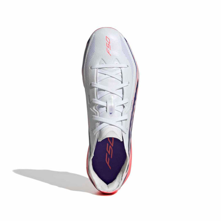Adidas F50 Hyperfast Elite Kids FG Boots - White / Purple / Solar Turbo