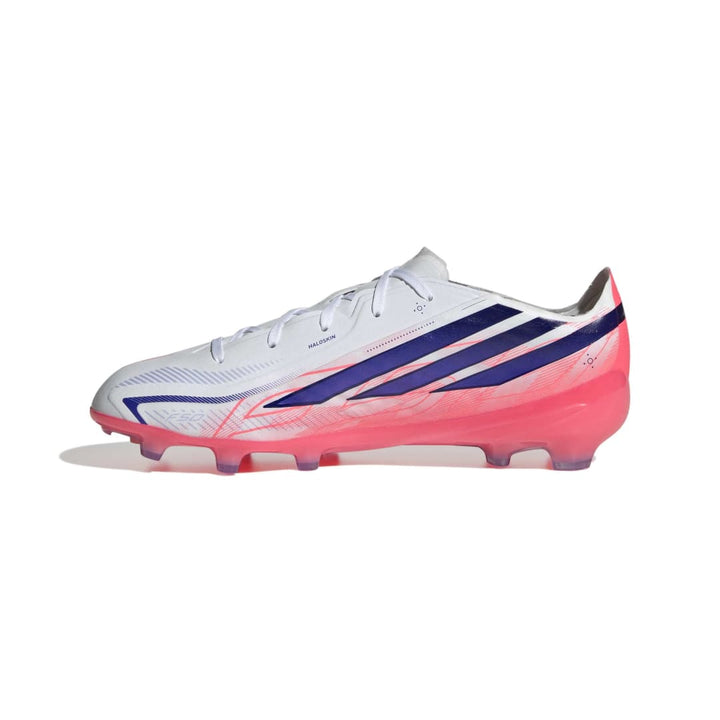 Adidas F50 Hyperfast Elite Kids FG Boots - White / Purple / Solar Turbo