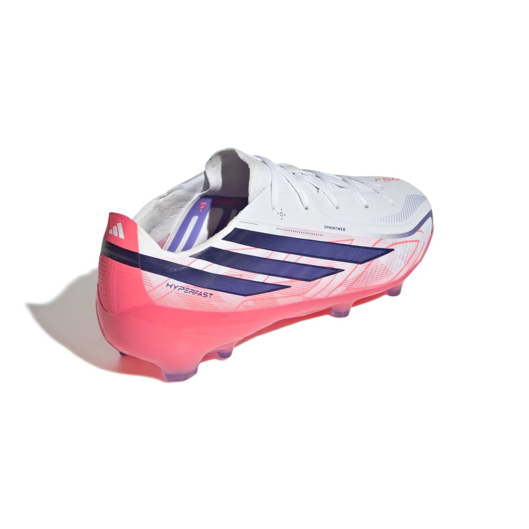 Adidas F50 Hyperfast Elite Kids FG Boots - White / Purple / Solar Turbo