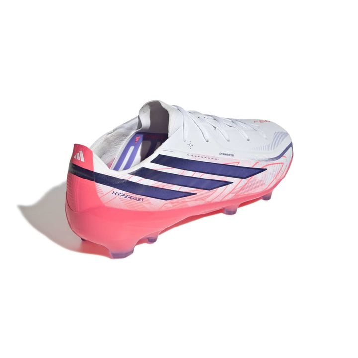 Adidas F50 Hyperfast Elite Kids FG Boots - White / Purple / Solar Turbo