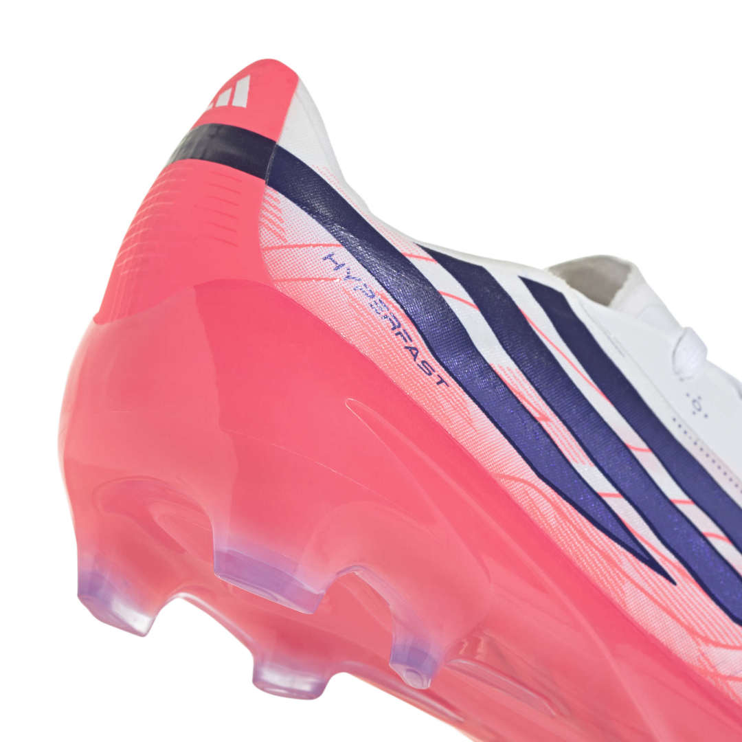 Adidas F50 Hyperfast Elite Kids FG Boots - White / Purple / Solar Turbo