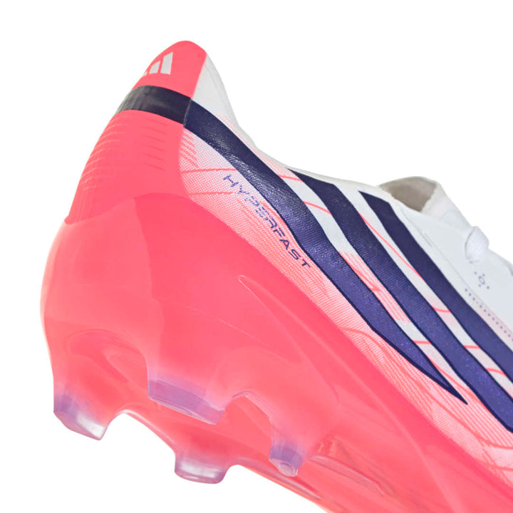 Adidas F50 Hyperfast Elite Kids FG Boots - White / Purple / Solar Turbo