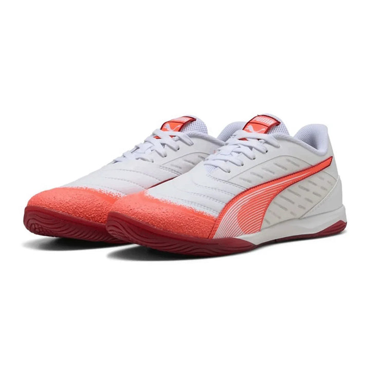Puma Ibero IV Futsal Shoes- WHITE/RED/CRIMSON-BLACK