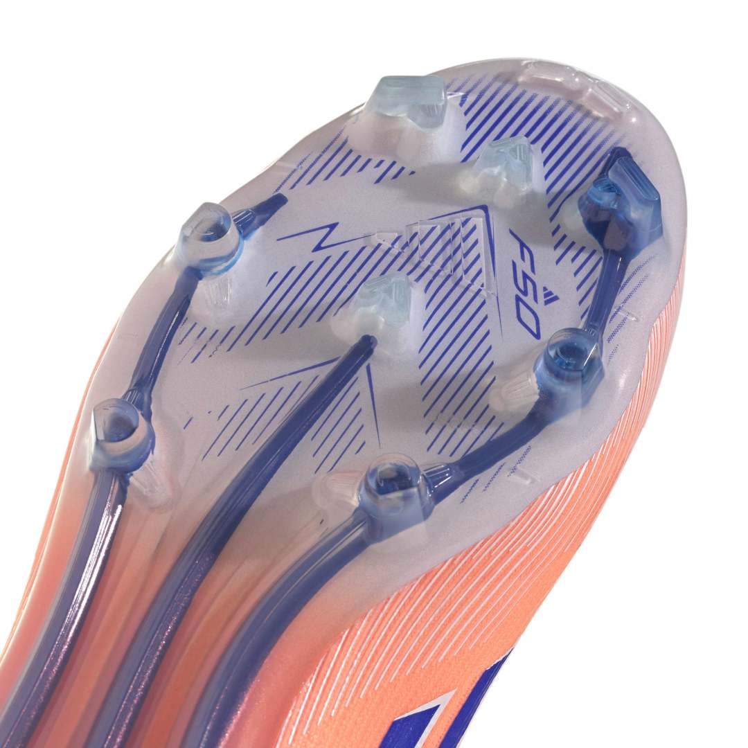 Adidas F50 Elite Firm Ground Boots - Beam Orange/ Lucid Blue/ White