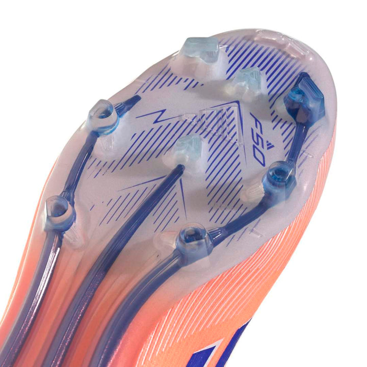Adidas F50 Elite Firm Ground Boots - Beam Orange/ Lucid Blue/ White