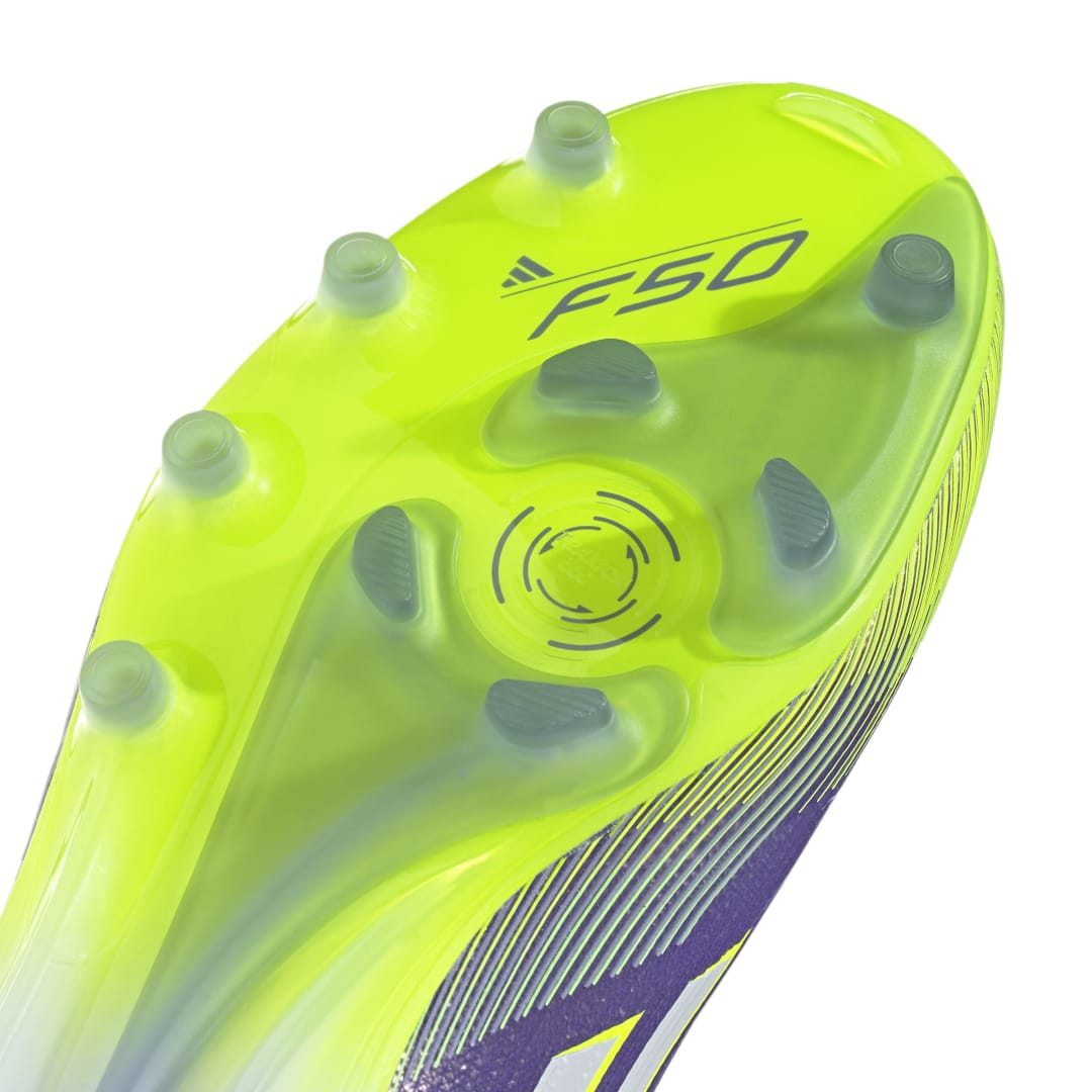 Adidas F50 Pro Firm Ground Boots - Purple/White/Lucid Lemon