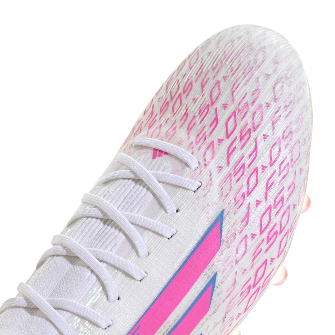 Adidas F50 Sparkfusion Elite Mid FG/AG Boots - White/Lucid Pink
