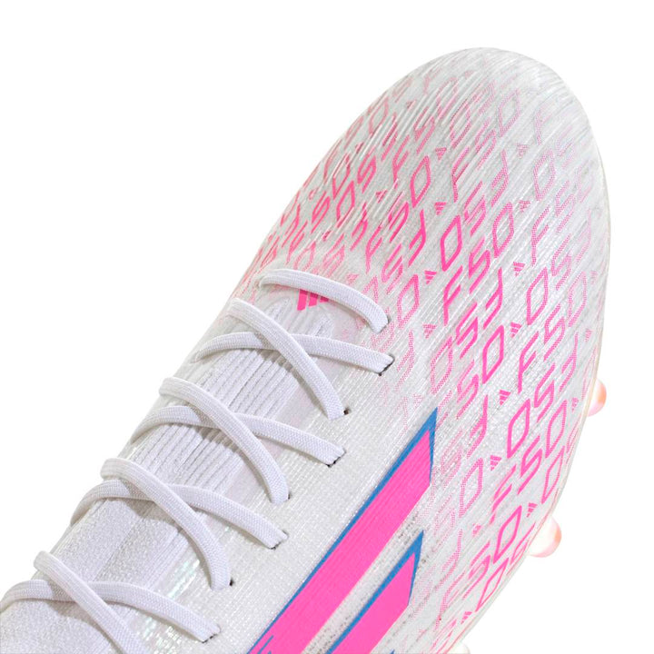 Adidas F50 Sparkfusion Elite Mid FG/AG Boots - White/Lucid Pink