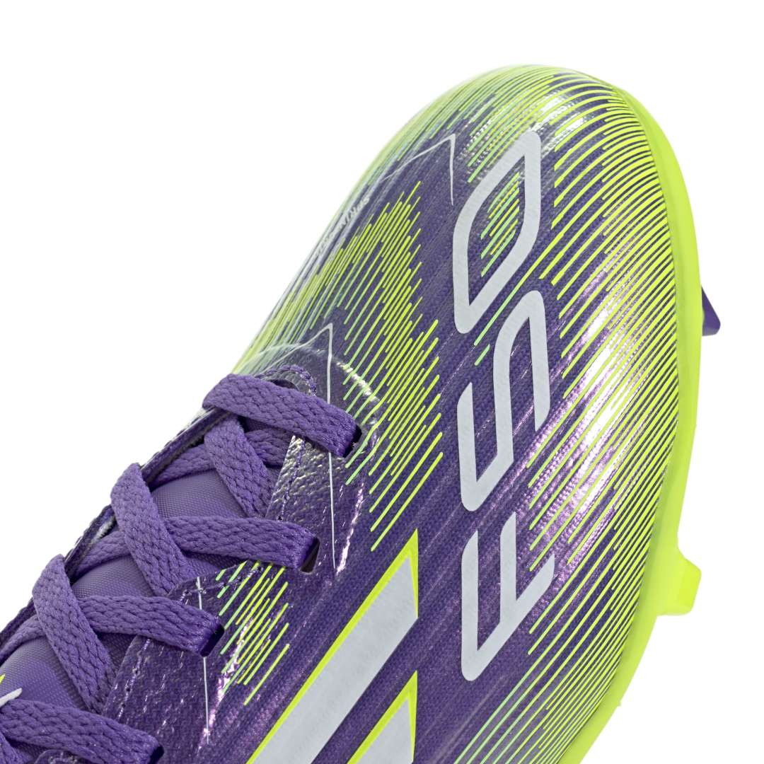 Adidas F50 League FG Boots Kids - Purple/White/Lucid Lemon