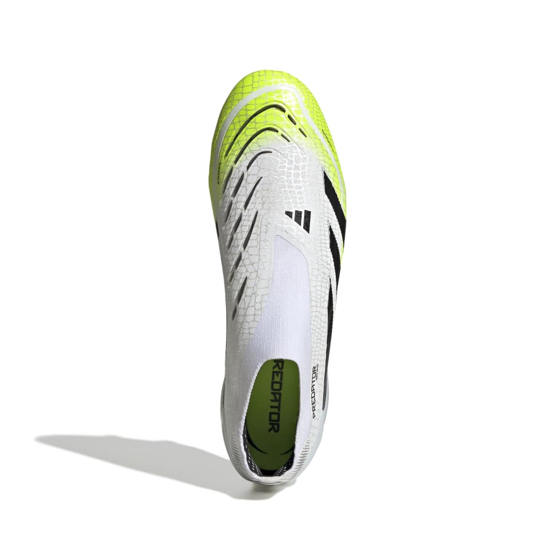 Adidas Predator Elite Laceless FG Boots - White/Black/Lucid Lemon
