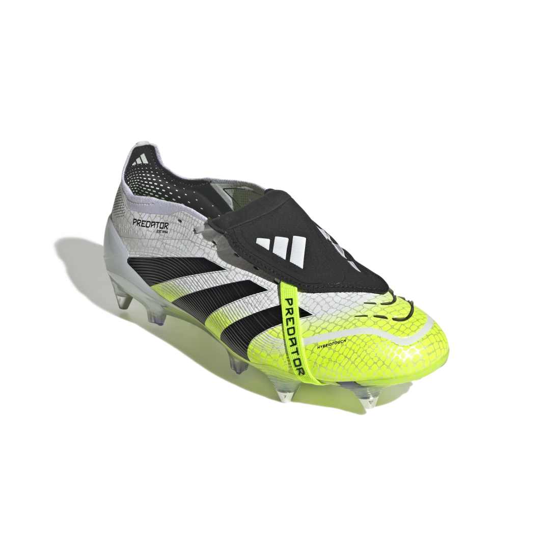 Adidas Predator Elite Fold-Over Tongue SG Boots - White/Black/Lucid Lemon