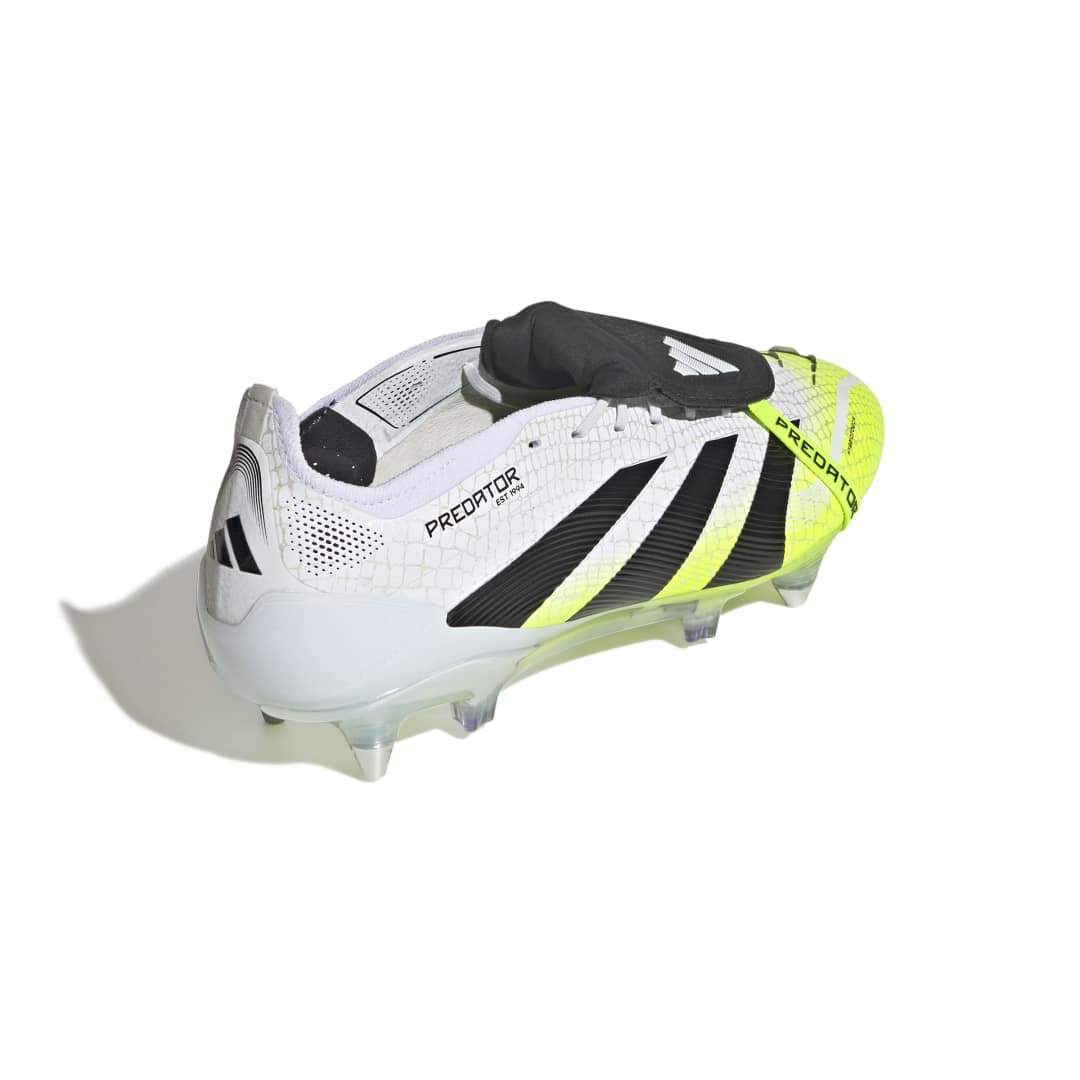 Adidas Predator Elite Fold-Over Tongue SG Boots - White/Black/Lucid Lemon