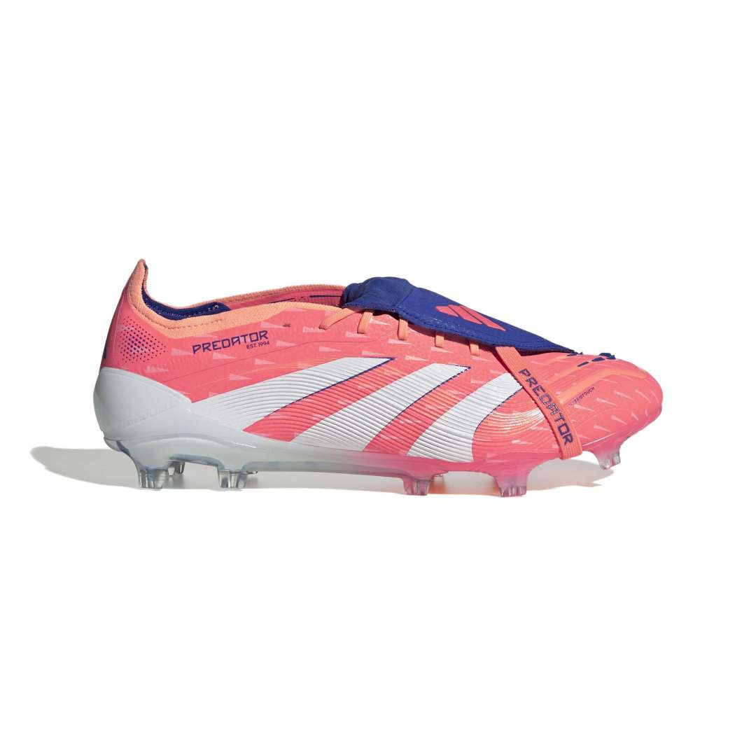 Adidas Predator Elite Fold-Over Tongue FG  Boots - White/Off White/Lucid Blue/Signal Coral