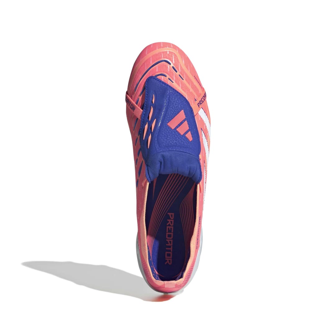 Adidas Predator Elite Fold-Over Tongue FG  Boots - White/Off White/Lucid Blue/Signal Coral