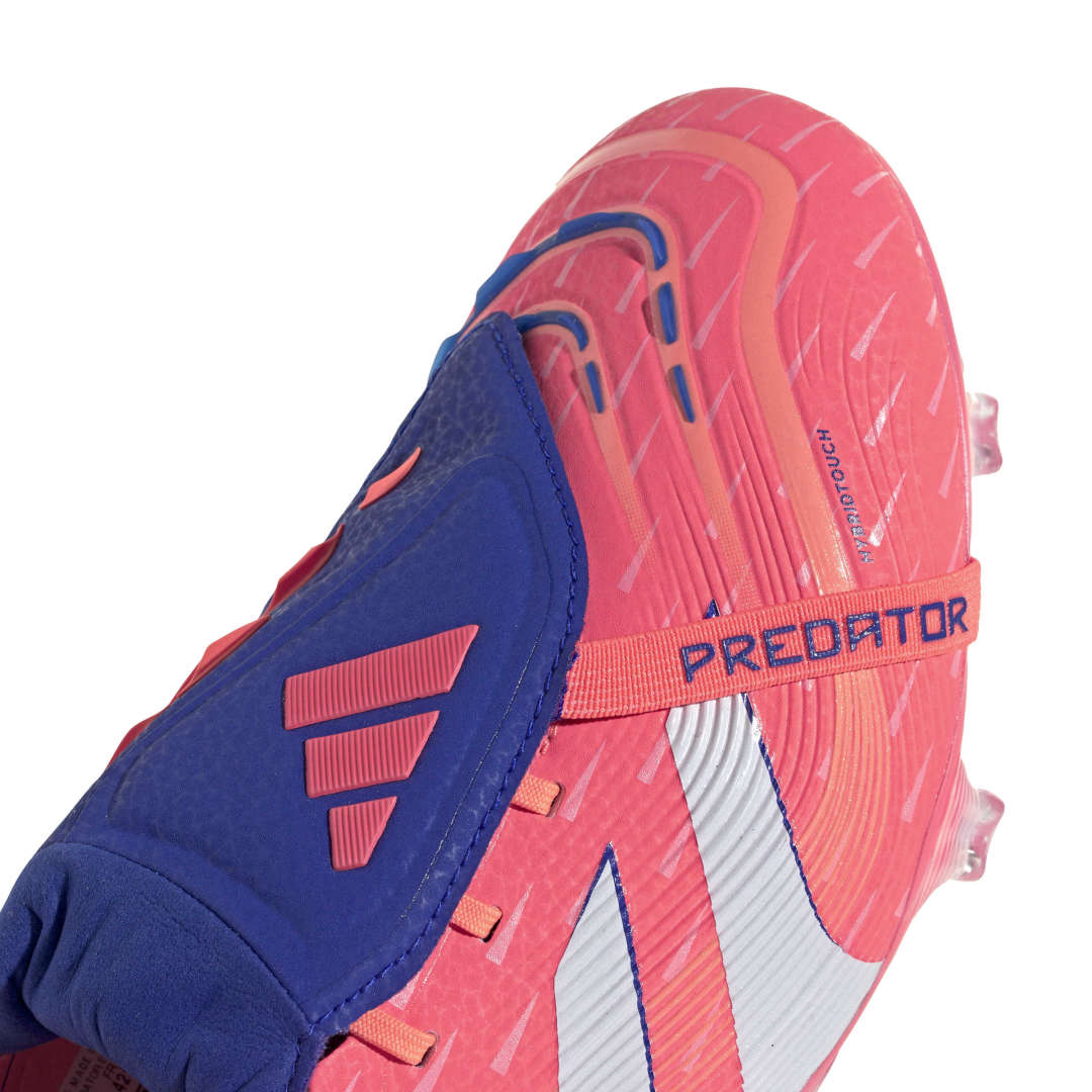 Adidas Predator Elite Fold-Over Tongue FG  Boots - White/Off White/Lucid Blue/Signal Coral