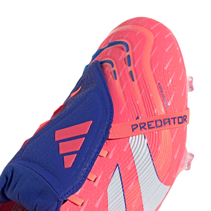 Adidas Predator Elite Fold-Over Tongue FG  Boots - White/Off White/Lucid Blue/Signal Coral
