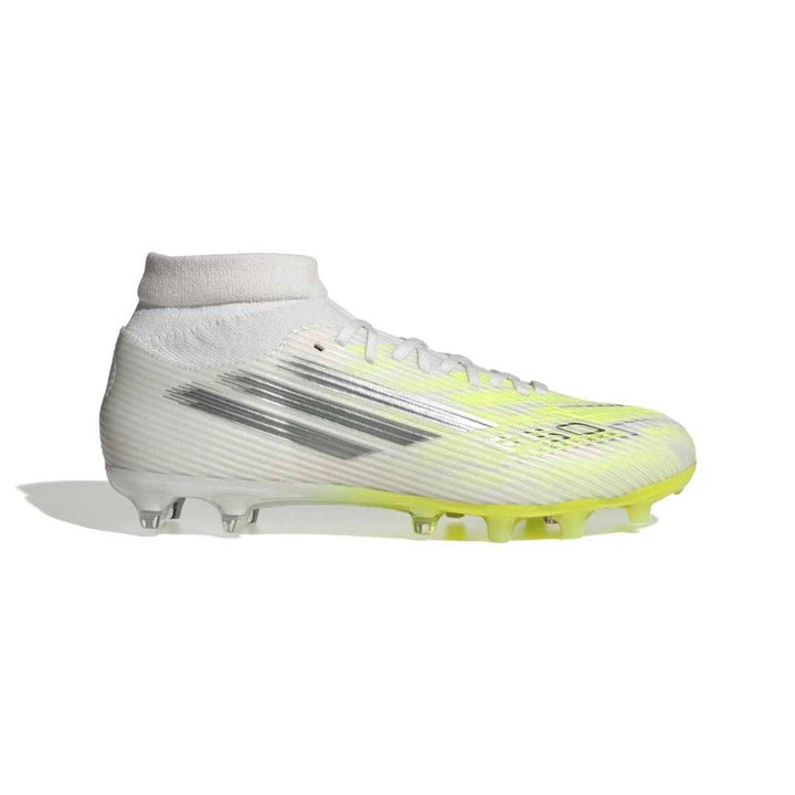 F50 Sparkfusion League -  Mid Cut FG/AG Football Boots Womens - White / Iron / Yellow
