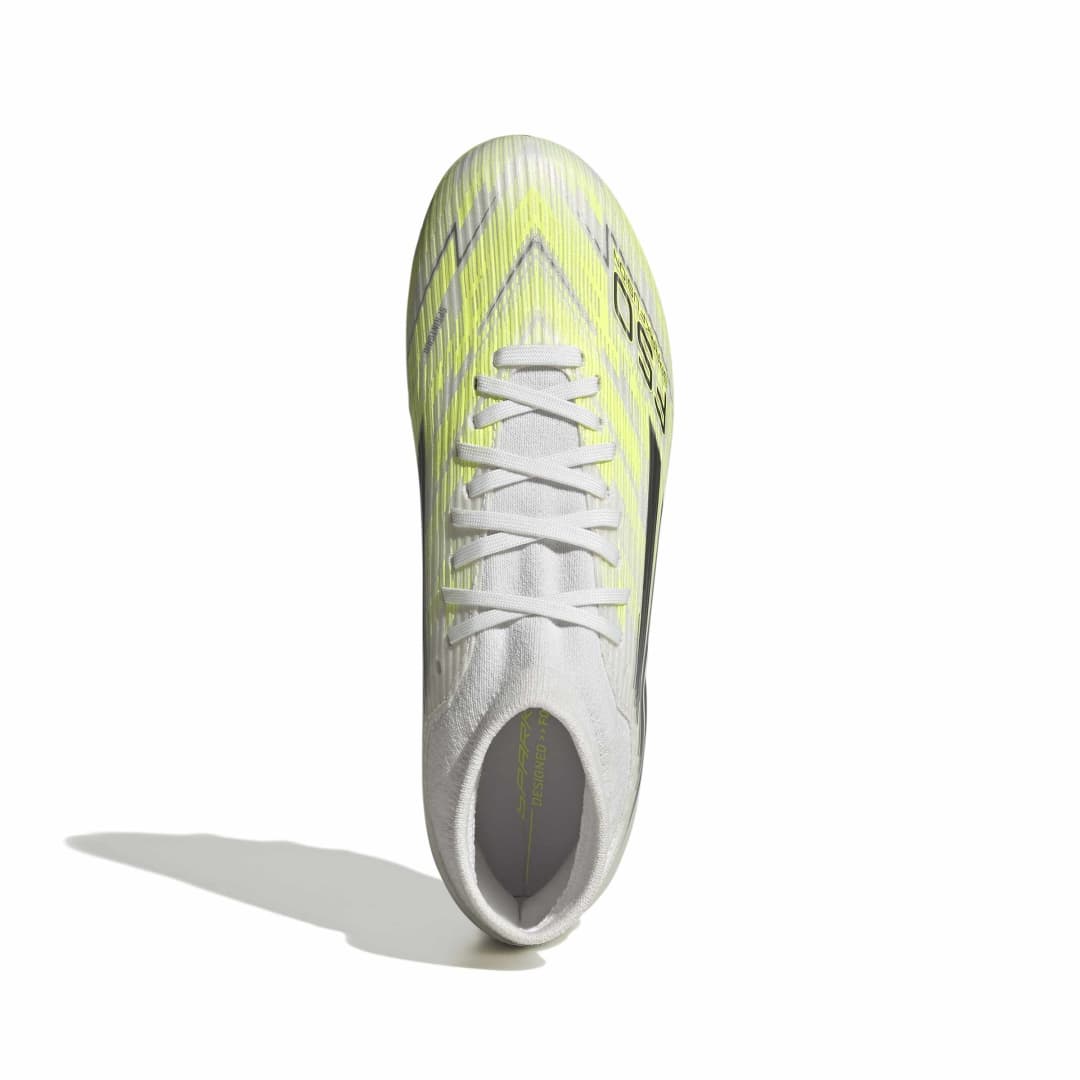 F50 Sparkfusion League -  Mid Cut FG/AG Football Boots Womens - White / Iron / Yellow