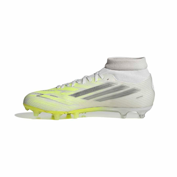 F50 Sparkfusion League -  Mid Cut FG/AG Football Boots Womens - White / Iron / Yellow