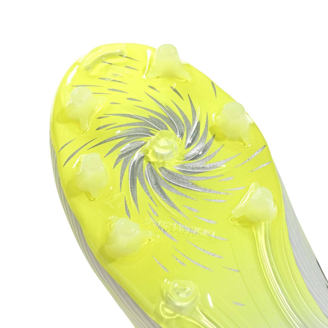 F50 Sparkfusion League -  Mid Cut FG/AG Football Boots Womens - White / Iron / Yellow
