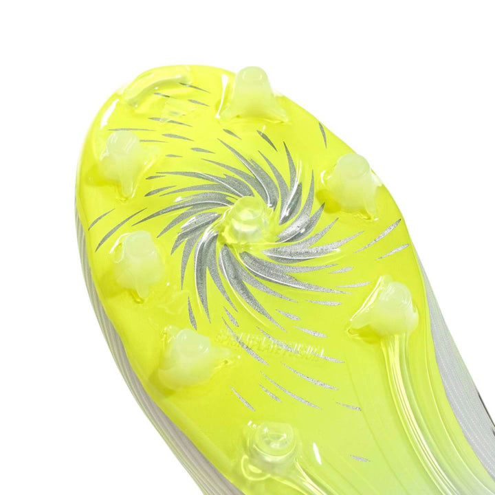F50 Sparkfusion League -  Mid Cut FG/AG Football Boots Womens - White / Iron / Yellow