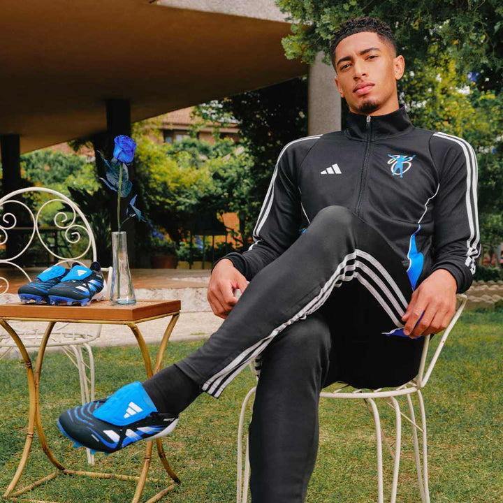 Predator Elite JB Fold-Over Tongue FG Boots Kids -  Black/ White/ Blue