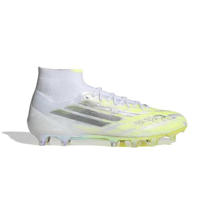 F50 Sparkfusion Elite Mid Cut FG/AG Womens Boots - White / Iron / Yellow