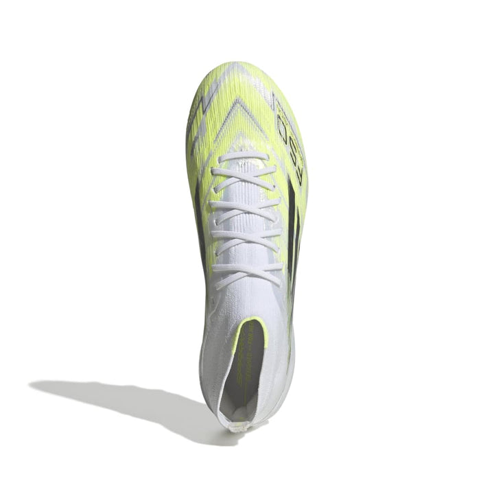 F50 Sparkfusion Elite Mid Cut FG/AG Womens Boots - White / Iron / Yellow