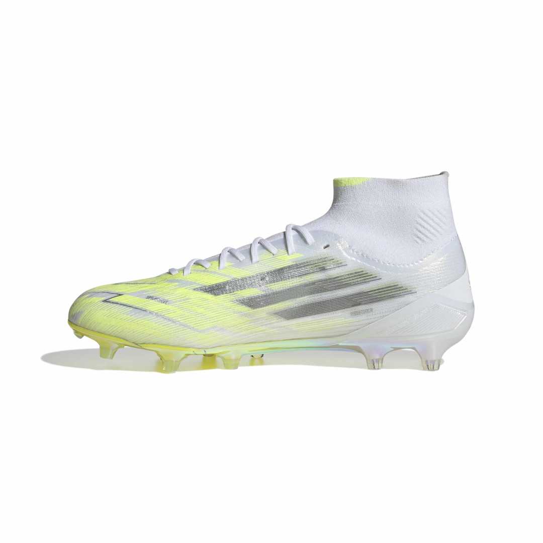F50 Sparkfusion Elite Mid Cut FG/AG Womens Boots - White / Iron / Yellow