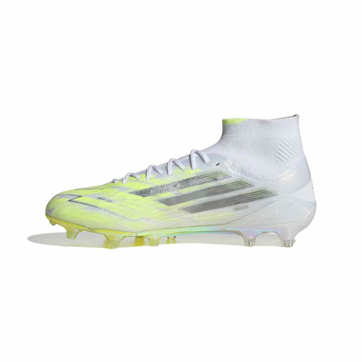 F50 Sparkfusion Elite Mid Cut FG/AG Womens Boots - White / Iron / Yellow
